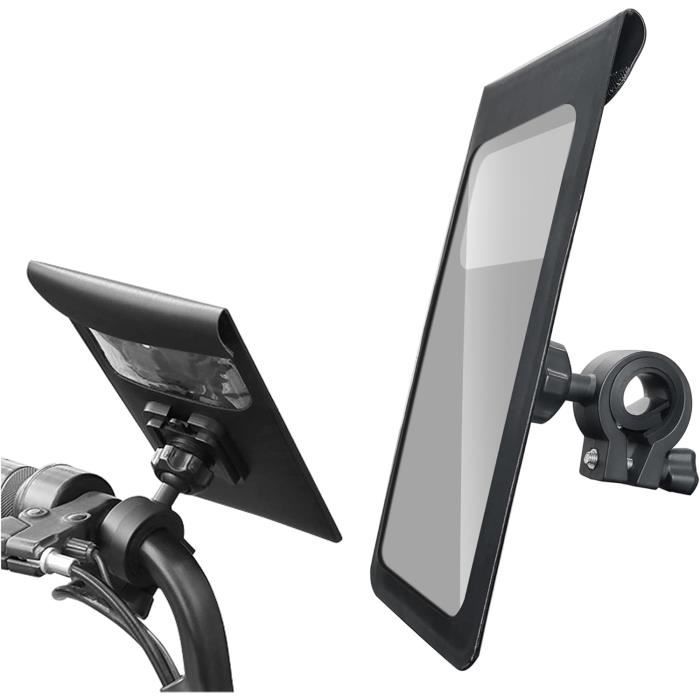 BIKEQUIP Sacoche De Cadre Vélo – Compatible Smartphone 6,8 Pouces, écran Tactile TPU, étanche, Fixations Velcro Longues – Pour VTT, Route, Ville, électrique