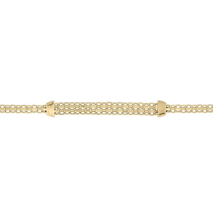 Bracelet - Brillaxis - Maille forçat fantaisie 9 carats - 19 cm - Or jaune - Femme