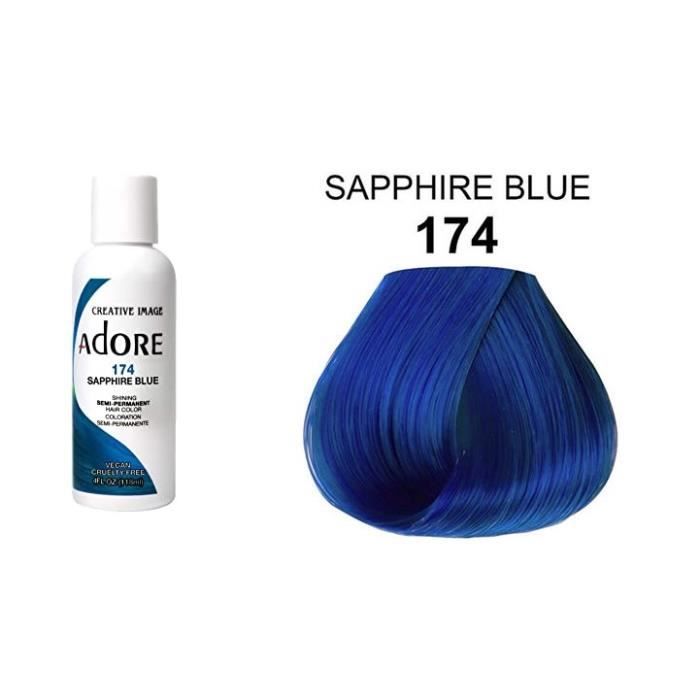Creative Image Adore Brillant semi-permanent Couleur des cheveux 174 Saphire Blue 118ml
