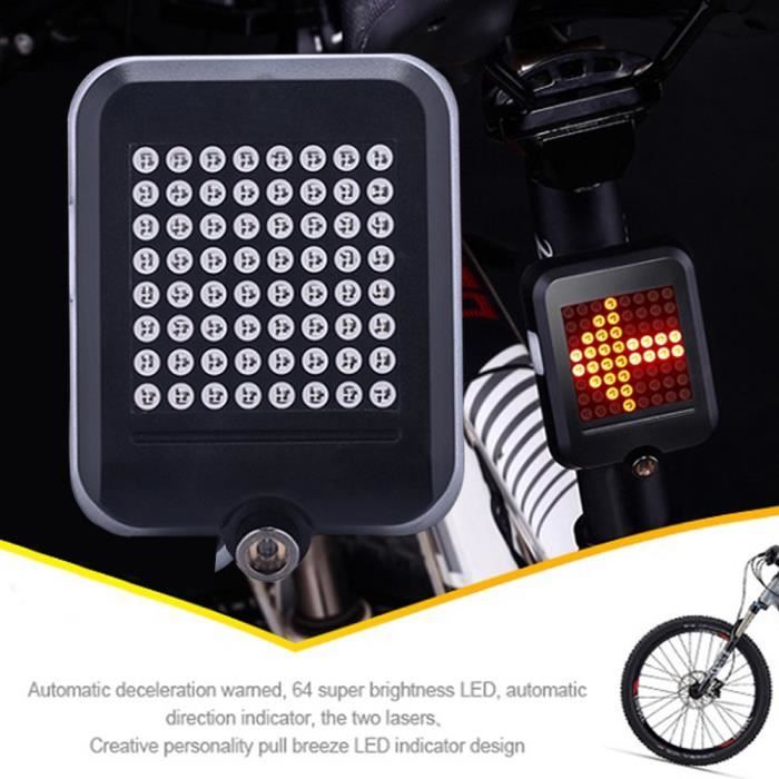 Cyclisme Bicyclette Eclairage Lampe Vélo Feu Arrière  LED sans filTélécommande