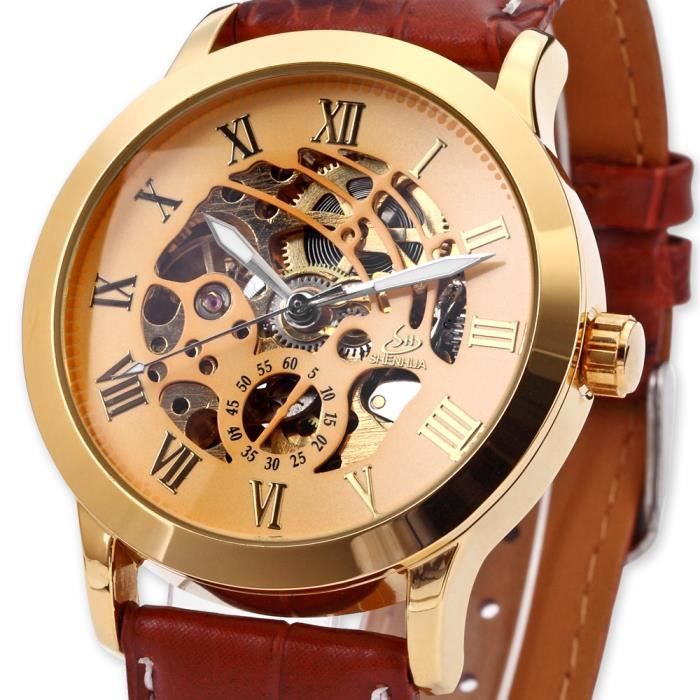 Montre Automatique Squelette En Acier Inoxydable - Cadran Argenté, Neuve Sans Emballage