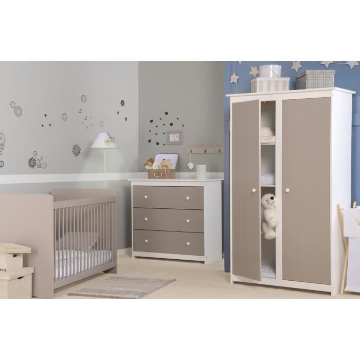 Chambre Bebe Grain D Orge Bicolore Choco Blanc Blanc Choco