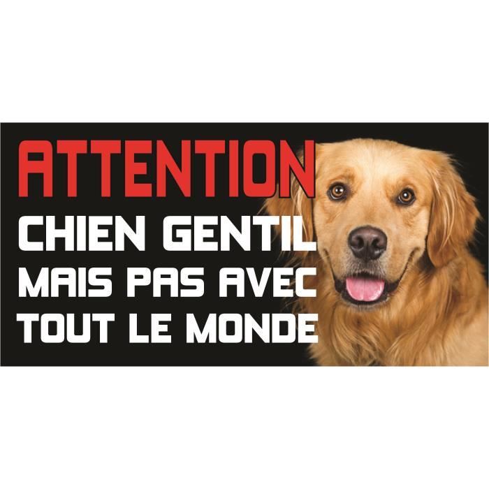 Plaque Attention au chien LABRADOR 1 en 30x15cm - Cdiscount Animalerie