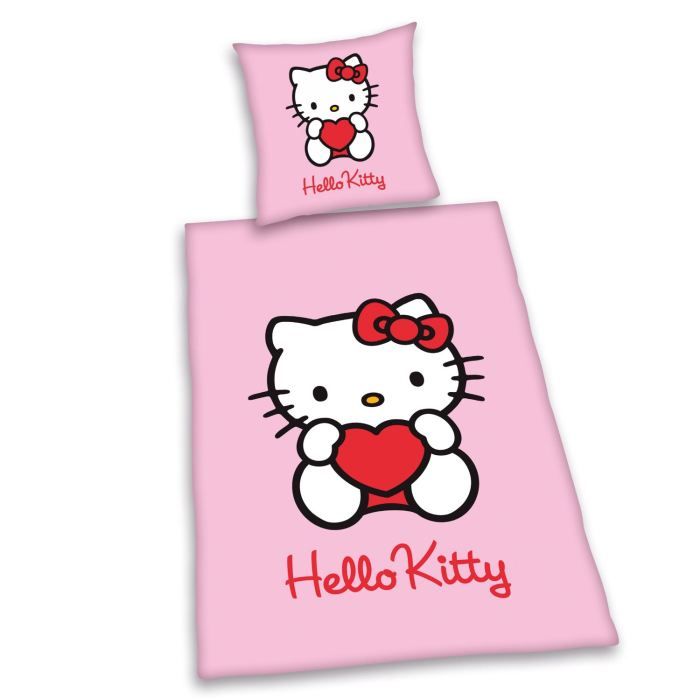 Parure De Lit Enfant Fille Hello Kitty Cdiscount Maison