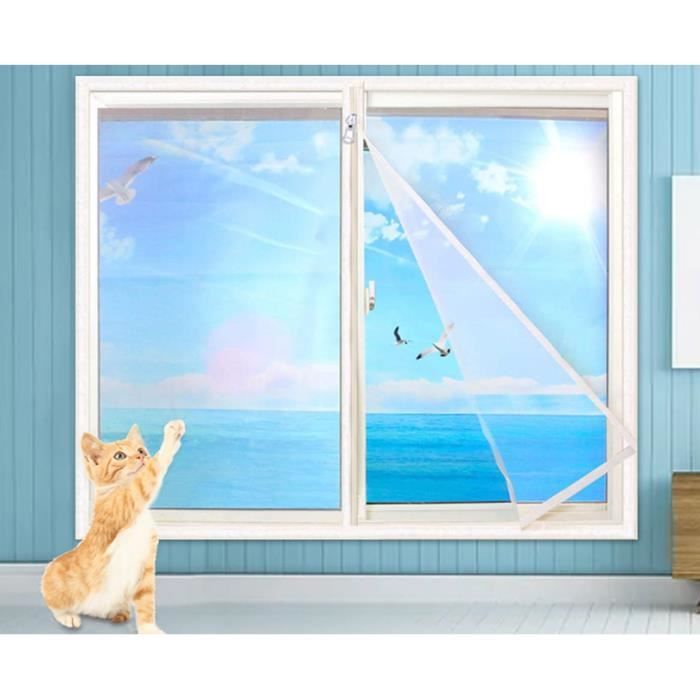 Moustiquaire de sécurité - Anti-moustiques - 90 x 120 cm - Auto-adhésive - Fermeture éclair droite
