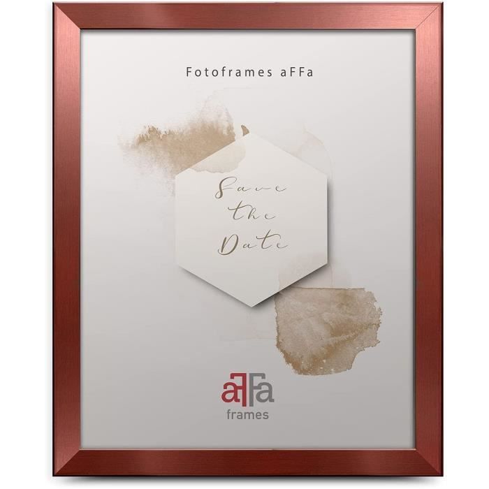 aFFa frames, Hekla, Cadre photo MDF, facile à nettoyer, Rectangle, avec façade en verre acrylique, Or rose, 40 x 50 cm