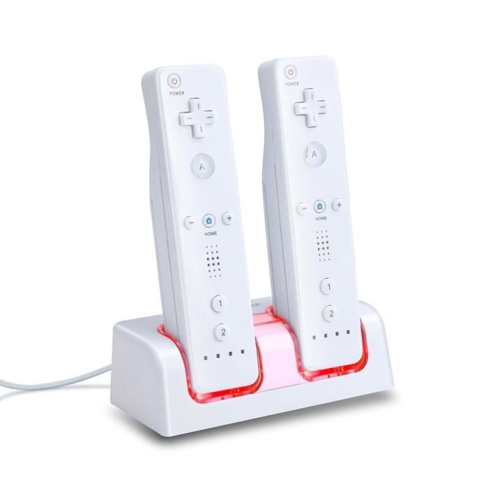 STATION CHARGEUR 2 Port +2 BATTERIE battery 2800mAh Pour Nintendo Wii WIIMOTE MANETTE REMOTE