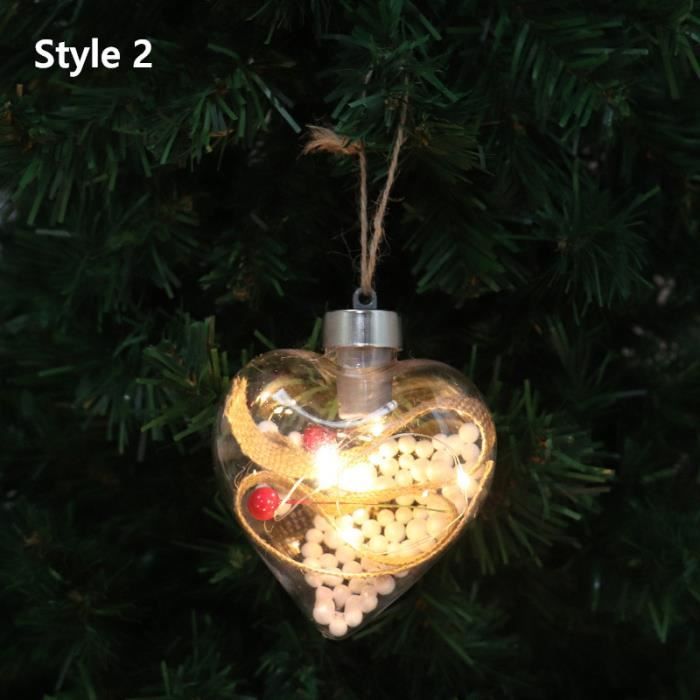 2 Boules De Noël Flockées Rouges à Suspendre - Décoration Sapin Festive - Ornements De Noël Réutilisables