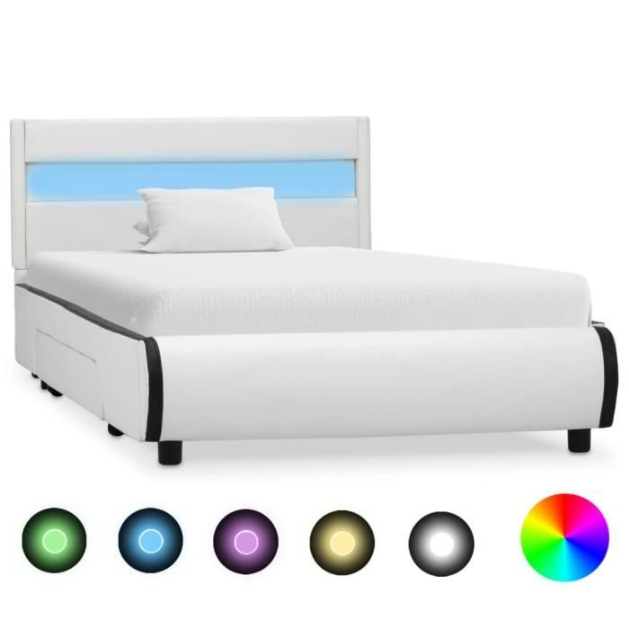 [Sélection Noël] Lit Design avec LED - Lit adulte - Structure de lit ...