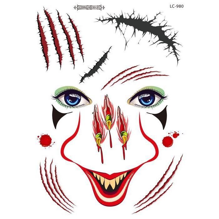 2 Pièces Autocollants Fausses Blessures Cicatrices Halloween - Effets Spéciaux Réalistes Latex