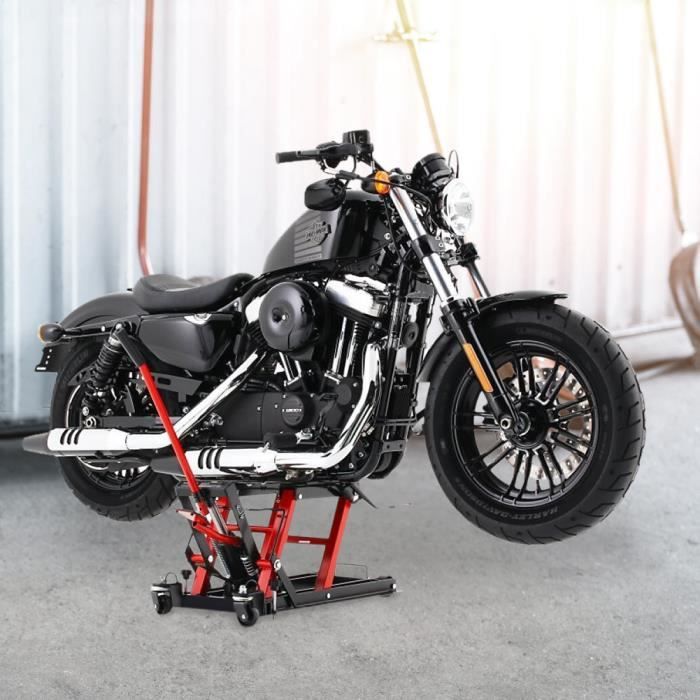 Support De Moto Hydraulique Réglable - Cric De Levage Jusqu'à 150kg Pour Pit Bike, Motocross, Table De Levage Stable Et Sécurisée