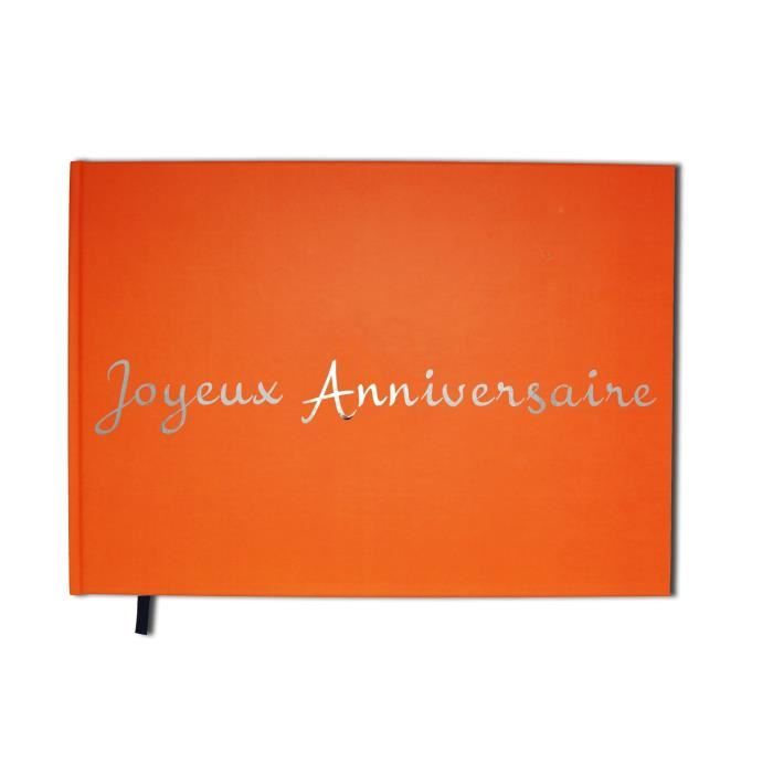 Joyeux Anniversaire Carnet Album Orange Format Paysage Couverture Mate Lettres Chromees 100 Pages Qualite Premium Cdiscount Beaux Arts Et Loisirs Creatifs