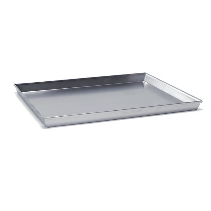 ballarini 7044.35 plat à four rectangulaire - angles évasés avec bord en aluminium brut - 35 x 28 cm:  cuisine & maison