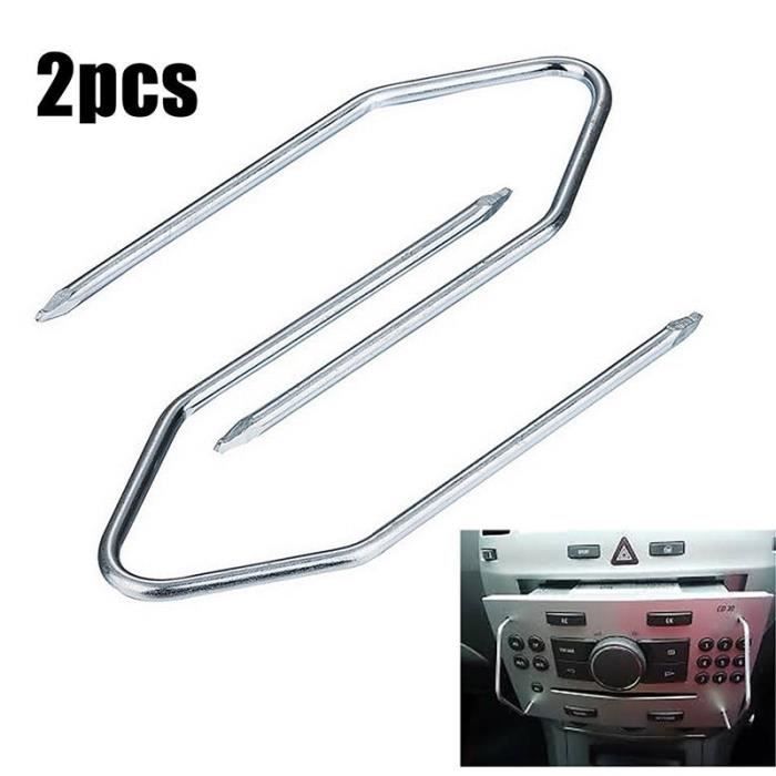 Kit De 4 Outils De Démontage Autoradio - Clés D'extraction Universelles - Poignée Caoutchouc - Acier Inoxydable