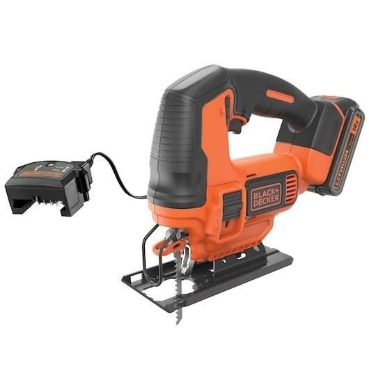 +DECKER Scie Sauteuse Sans Fil 18V BDCJS18E1 QW Mouvement Pendulaire Intégré Dispositif de Soufflerie