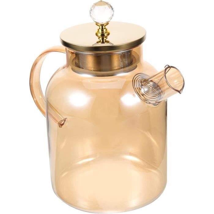 Théière En Acier Inoxydable 1,5 L Avec Infuseur – 51 Oz, Bec Court, Compatible Induction, Parfaite Famille & Restauration