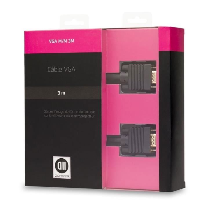 D2 Câble 0 VGA mâlemâle 3 mètres
