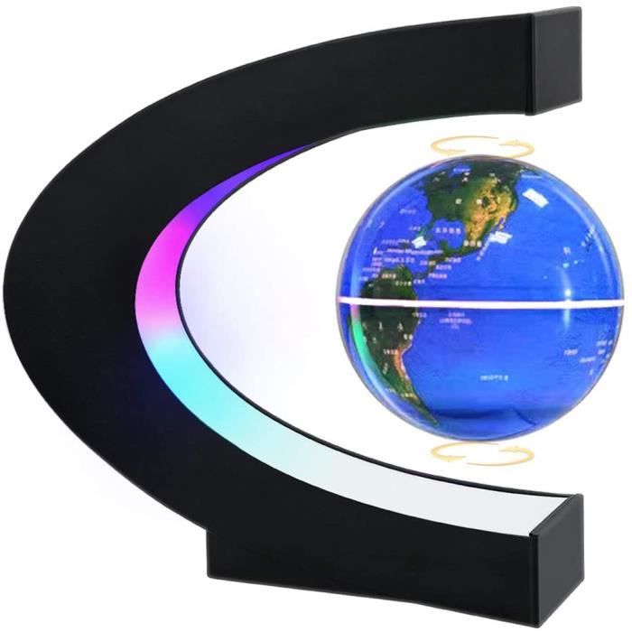 Globe Terrestre Lévitation Magnétique Jowhol – Lampe Rotative Bleu, Décoration High-Tech Bureau & Chambre