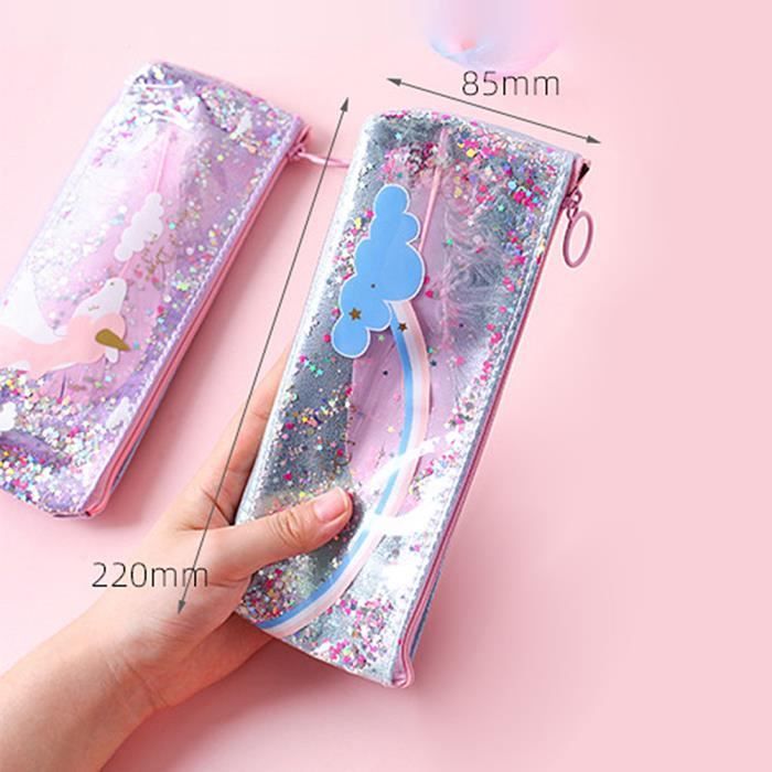 3pcs Boîte à Crayons Papeterie Translucide Stylo Givré Stockage Cas