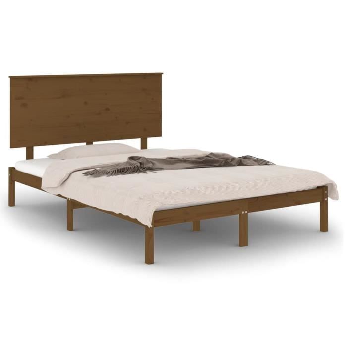 Lit adulte,Lit de jour Marron miel Bois de pin massif 90x190 cm109088
