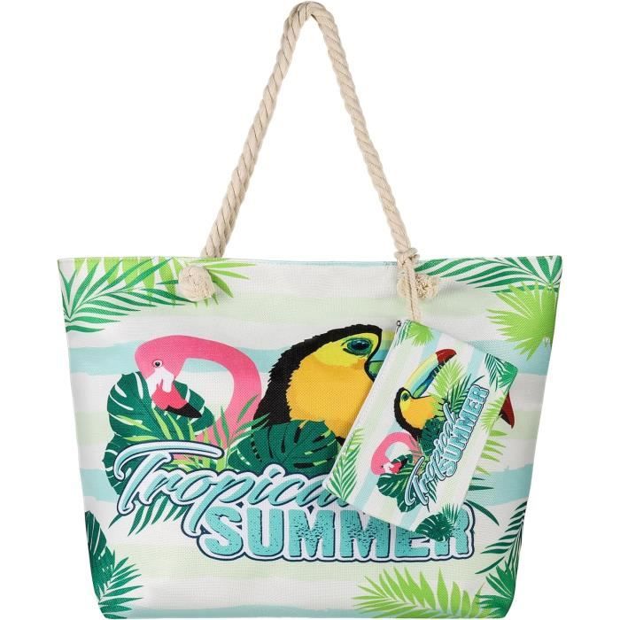 Sac De Plage MASADA XXL Hydrofuge Avec Fermeture Éclair - Petit Sac Offert