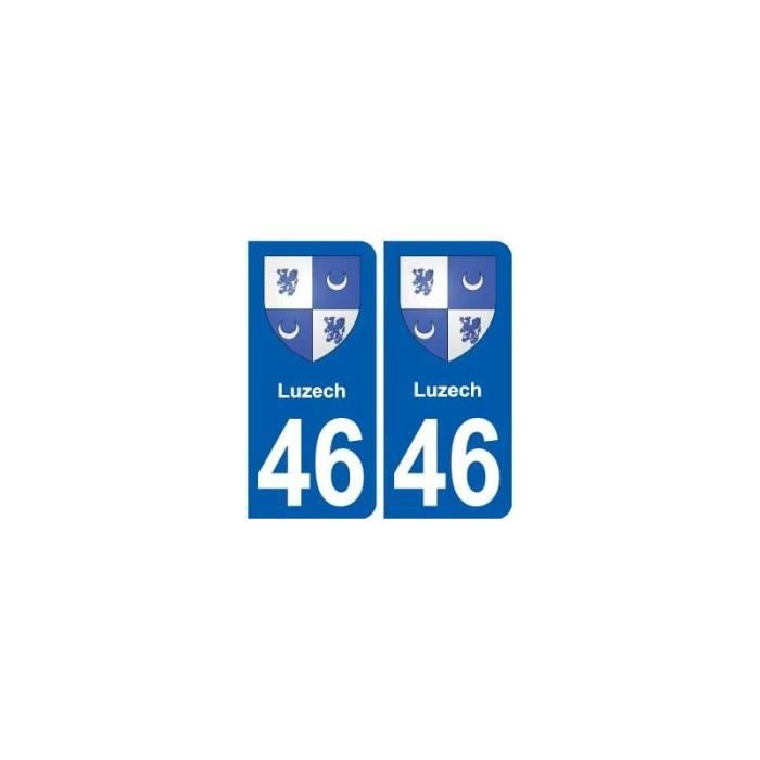 Logo 46 Luzech logo autocollant plaque stickers ville Angles arrondis 