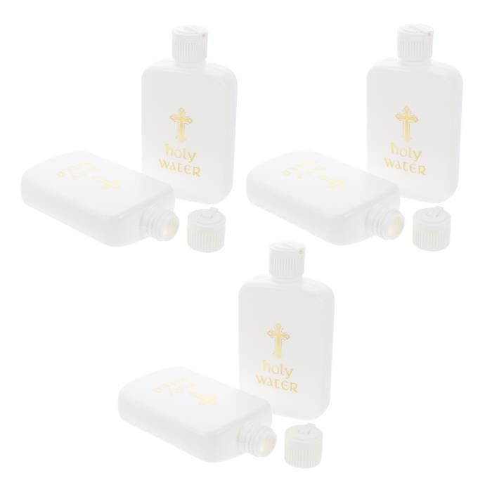 4 Bouteilles D’eau Bénite En Verre - Réutilisables, Pour Bénédiction, Baptême, Cadeau Religieux