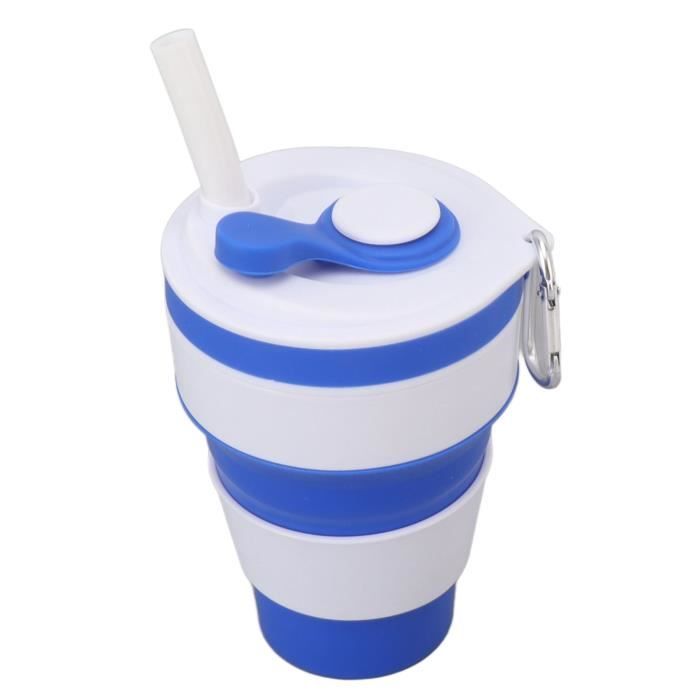 4 Tasses Pliables En Silicone 270 Ml - Avec Couvercle - Camping, Randonnée, Voyage - Couleurs Assorties