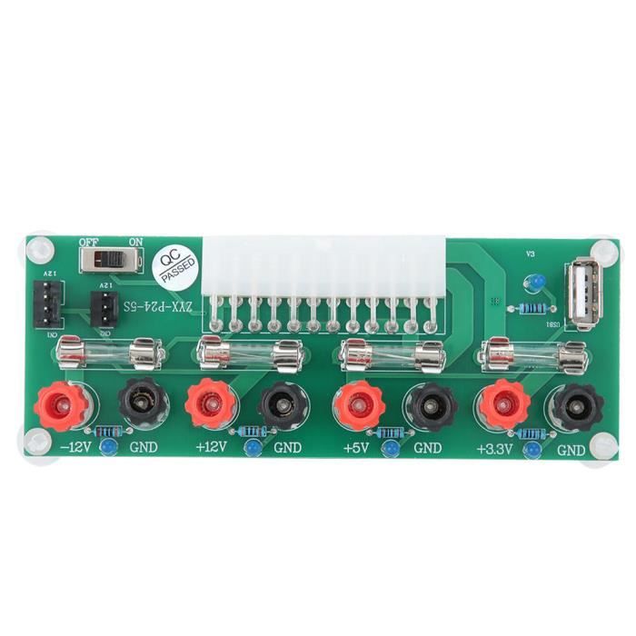 Module D'alimentation ATX 24 Broches Avec 6 Ports USB - Tensions Réglables (3.3V, 5V, 12V)