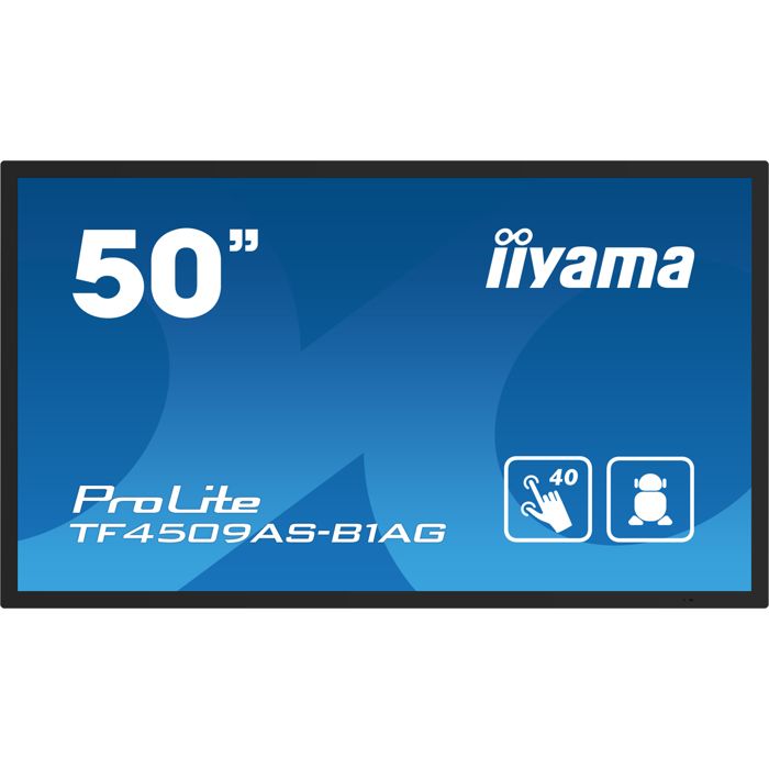 iiyama ProLite TF5039AS B1AG Classe de diagonale 50 49.5 visualisable écran LCD rétro éclairé par LED signalisation numérique avec lecteur de média intégré et écran tactile multipoint ... - vue 6