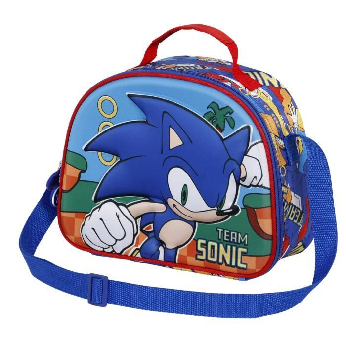 Sac Repas 3D Sonic The Hedgehog - Isotherme Enfant Bleu Avec Bandoulière