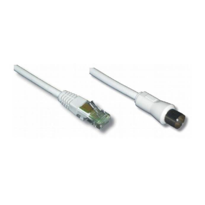 LINEAIRE TVRJE Câble antenne RJ45 mâle / coaxial 9,5mm mâle 3m00 -  Cdiscount Informatique