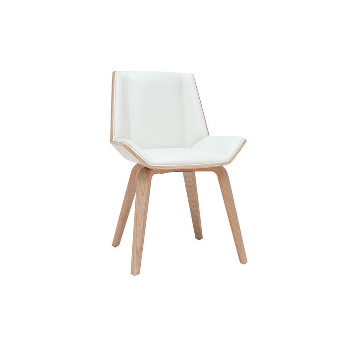 Miliboo - Chaise design blanc et bois clair MELKIOR