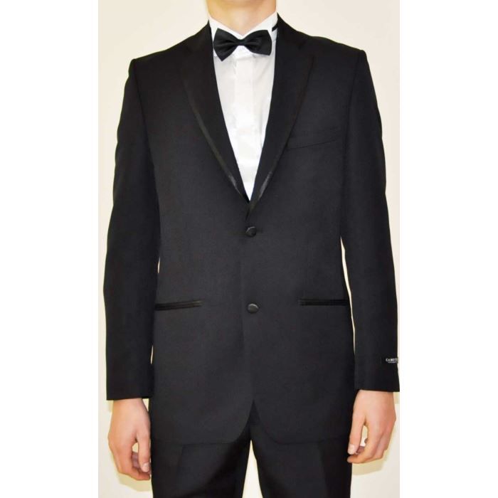 Costume De Mariage Homme Homme Noir Col Et Biais Satin
