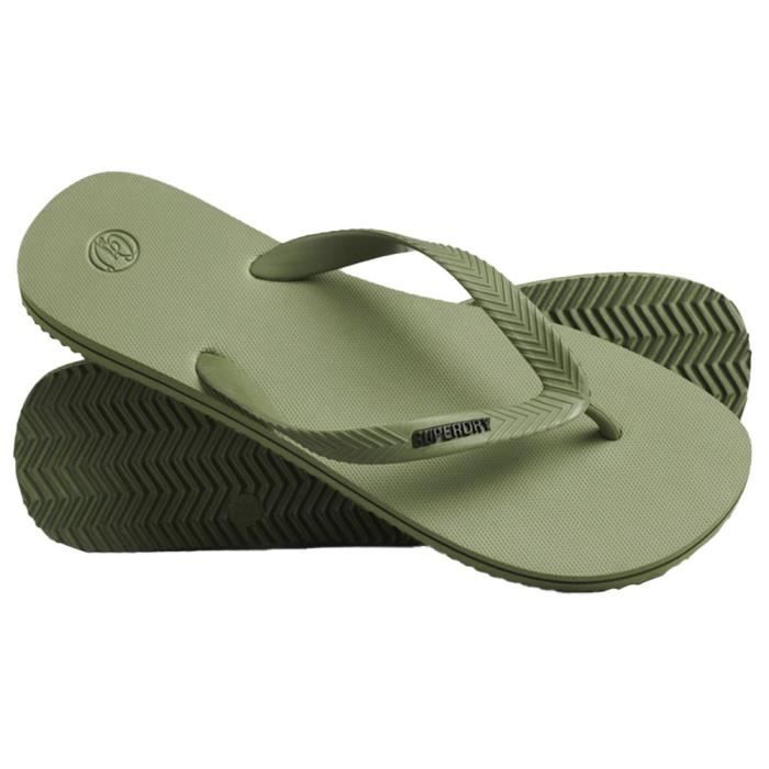 Superdry Vintage Classic Flip Flop Tongs. Homme Kaki Olive X