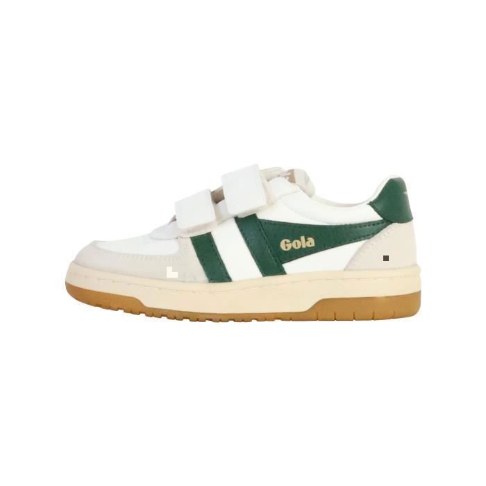 Gola Basket Cuir  Gola Hawk Strap - Blanc-Vert sombre