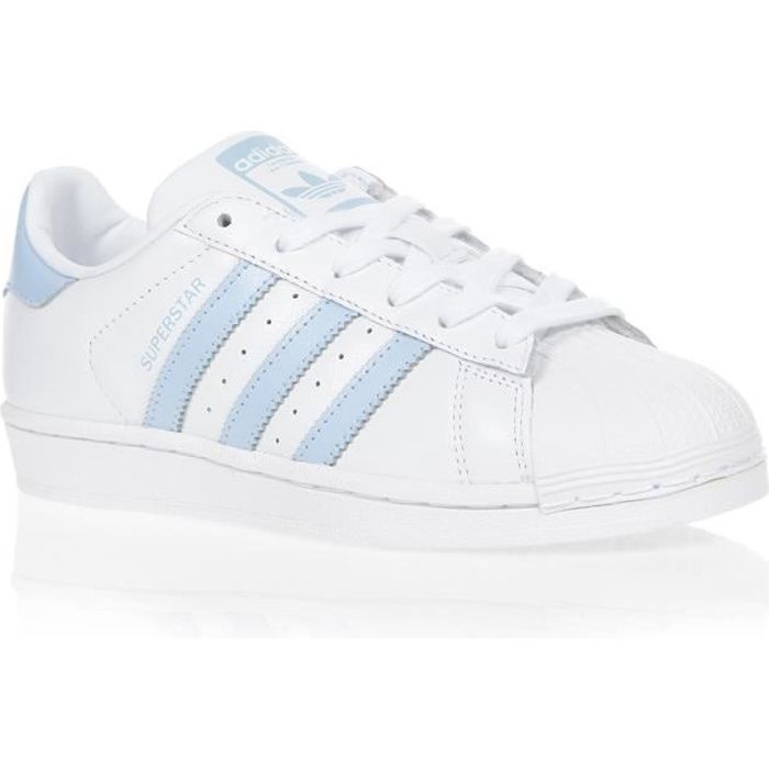 Adidas superstar blanche shop et bleu femme