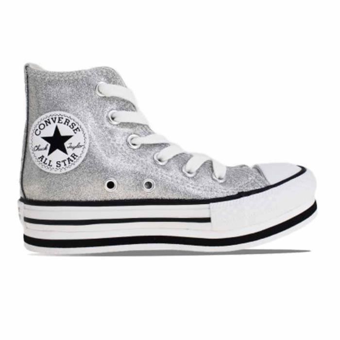 converse enfant argent