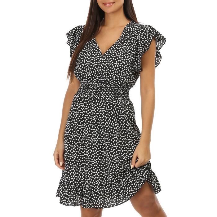Robe volantée en dentelle - Noir - FEMME | H&M FR