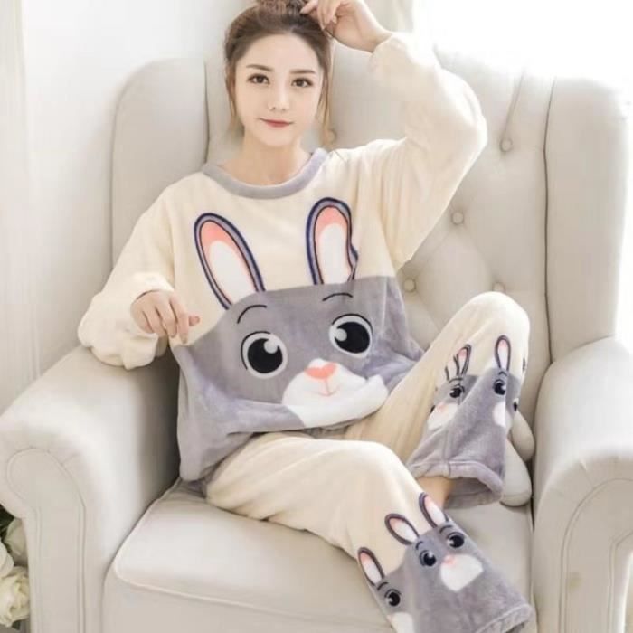 Pyjama flanelle femme - d'hiver chaud pour femmes - F72ZVi