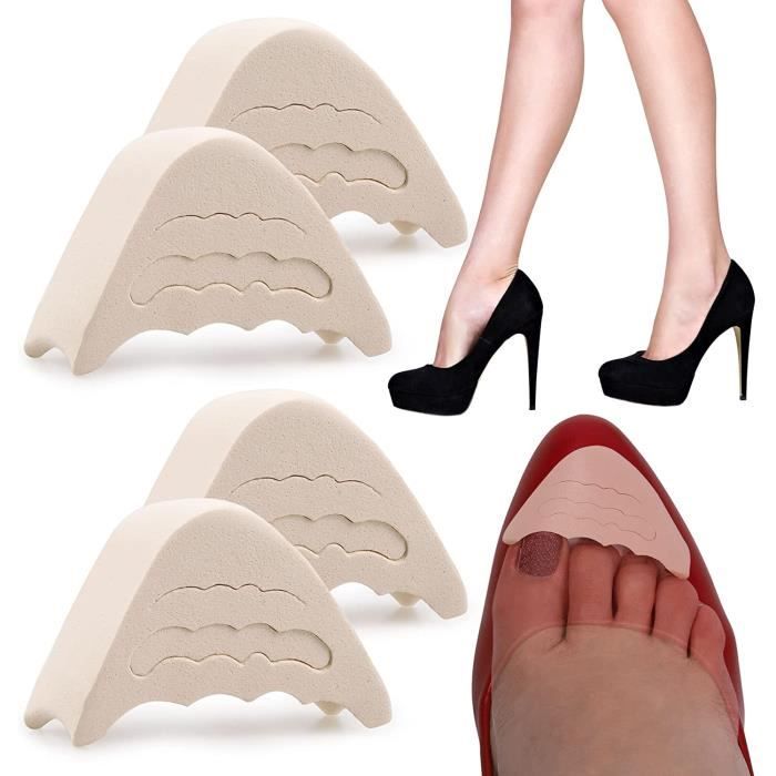 Sibba Lot de 4 paires de semelles réglables unisexes pour chaussures Beige Coussinets réutilisables pour gros orteil 