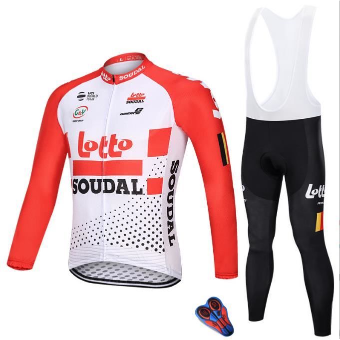 Tenue Sport Séchage Rapide Tenue Cyclisme LSHDCER Homme - Maillot Manches Longues + Pantalon Long, Respirant Tenue Vélo Professionnelle
