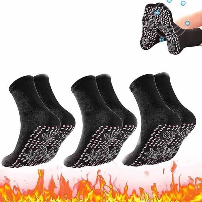 AIZER AFIZ Lot de 2 paires de chaussettes amincissantes en tourmaline - Chaussettes thermovariqueuses auto-chauffantes pour thérapie magnétique - Favorisent la circulation sanguine - Noir AIZER AFIZ Lot de 2 paires de chaussettes amincissantes en tourmaline - Chaussettes thermovariqueuses auto-chauffantes pour thérapie magnétique - Favorisent la circulation sanguine - Noir