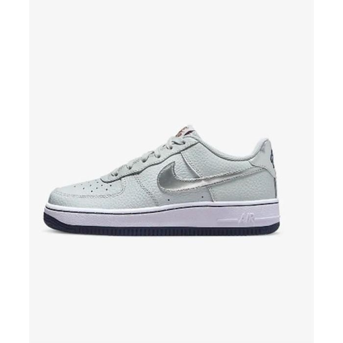 NIKE Air Force 1 Baskets Juniors Platine Pur Argent Metallique Blanc Cdiscount Chaussures