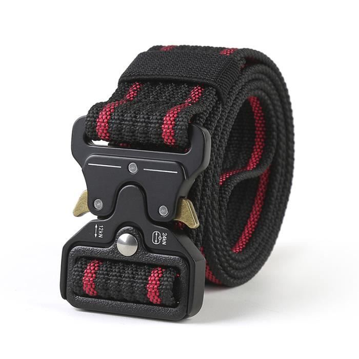 Nouvelles ceintures en toile extensible ceinture à dégagement rapide mode noir hommes toile ceinture chasse en plein air 6 couleurs 130 cm de longueur  200000297