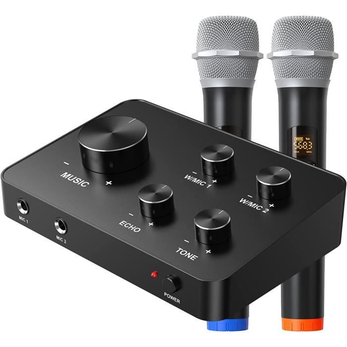 Rybozen Karaoke Micro Sans Fil, Systèmes de Microphone Sans Fil UHF Double  Portable pour Karaoké, TV, PC, Fête, DJ, Haut-Parleur - Cdiscount  Informatique
