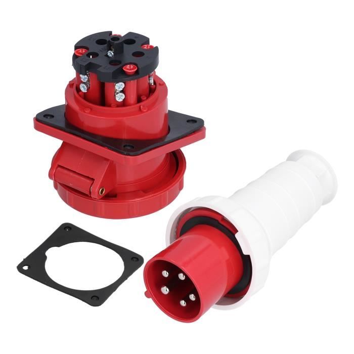 Prise Industrielle 5 Broches IP44 - 16A 220-380V - Étanche Et Robuste - Pour Camping-car, Chantier, Extérieur - 5