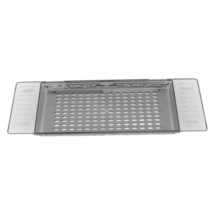 Plateau De Baignoire Réglable 55-78 Cm - Support Rectangulaire Perforé Antidérapant - Pour Livre, Verre, Bougie