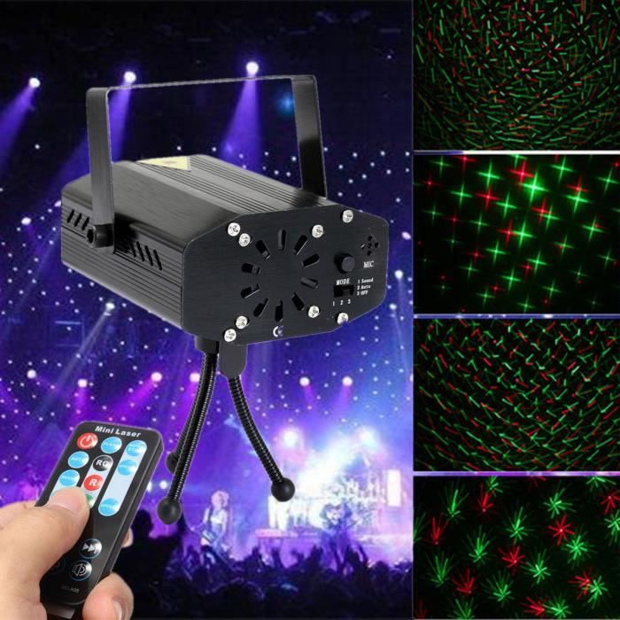 Jeux de lumière laser Ego Laser Lampe Projecteur Xmas Eclairage  Telecommande Pour DJ Disco Noel Rouge et Vert