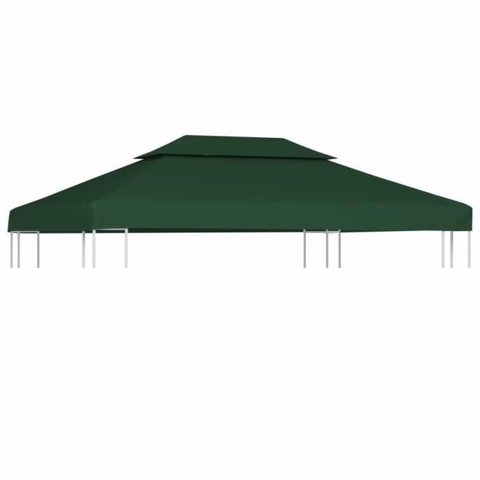 3735NEU- Recouvrement de remplacement dauventToile de rechange pour pavillon tonnelle tente imperméable 310 g-m² 3 x 4 m Vert